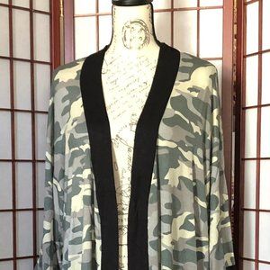 Kimono Cardigan Camo Spring Green
